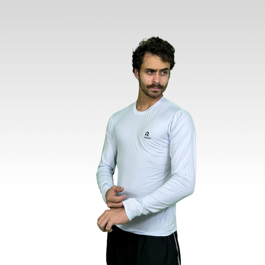 Camisa Térmica UV50+ Masculina Segunda Pele Manga Longa Proteção Solar Academia Corrida Ciclismo Fitness