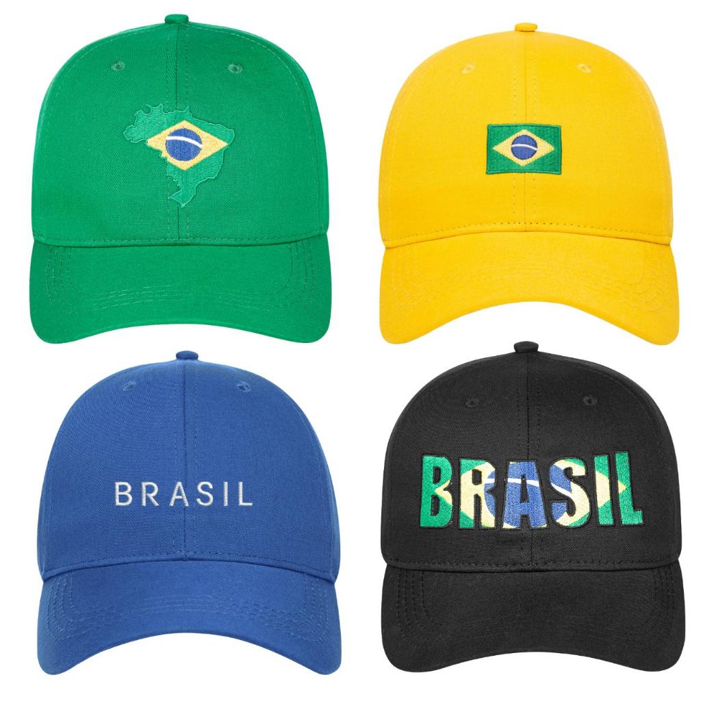 Boné BRASIL Bandeira Seleção Mapa Básico Bordado Aba Curva Dad Hat em Oferta na Shopee