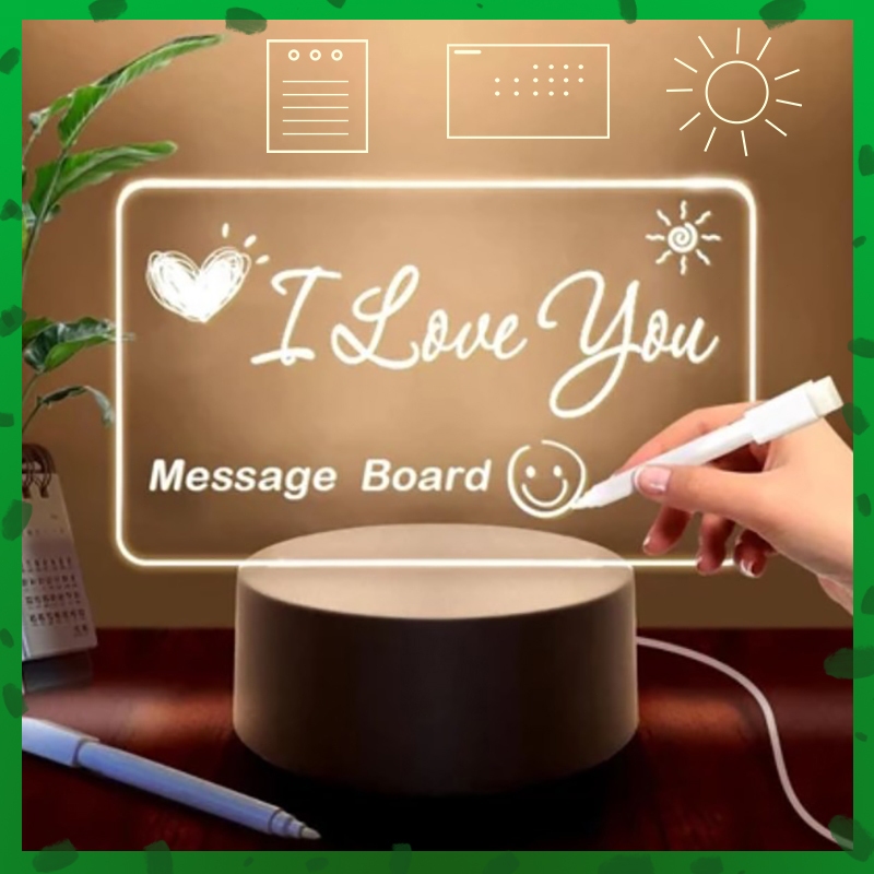 Luminaria Led Escrever de Caneta Lousa  com Caneta de Escrita Apagável Mensagem 3D Lighting Board em Oferta na Shopee