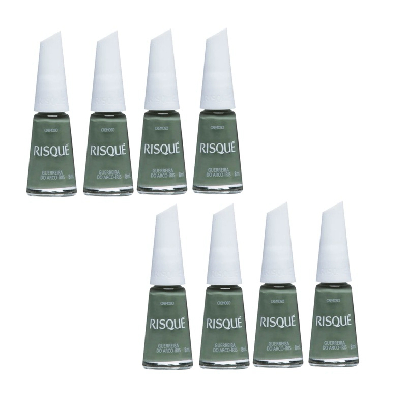 Kit 8 Esmalte Risqué Guerreira do Arco-Íris 8 unidades verde Oliva em Oferta na Shopee