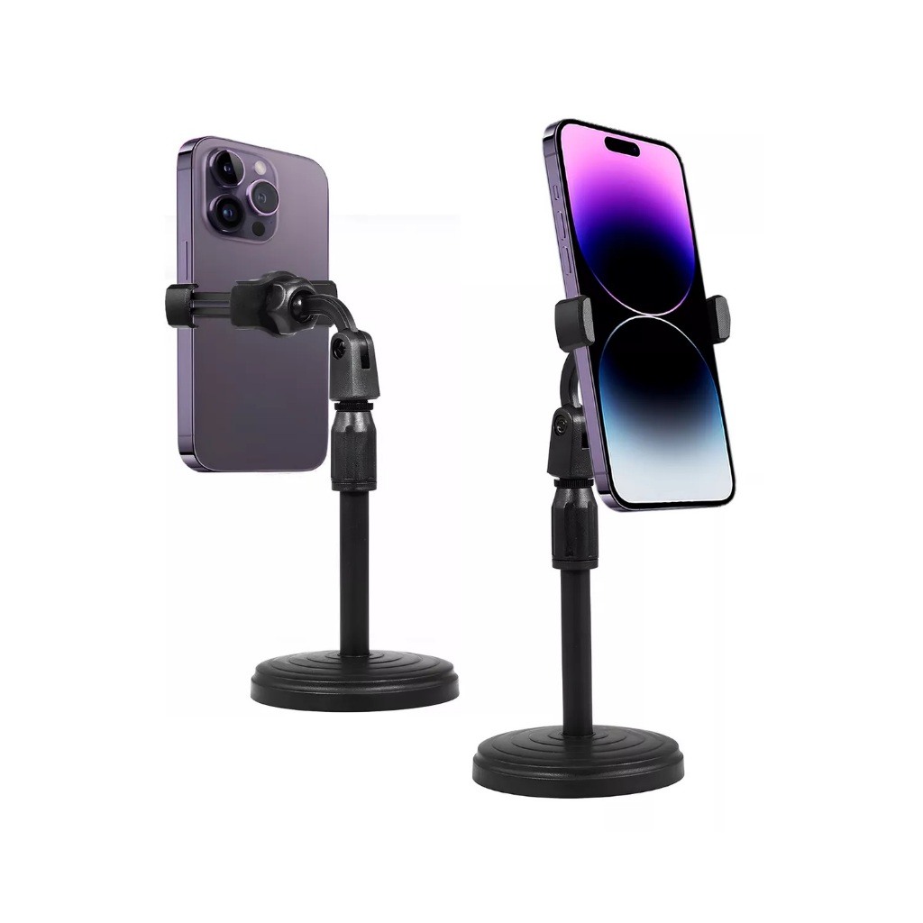 Suporte Tripé Para Mesa Com Mini Pedestal Ajustável 360° Ideal Para Gravação de Vídeos