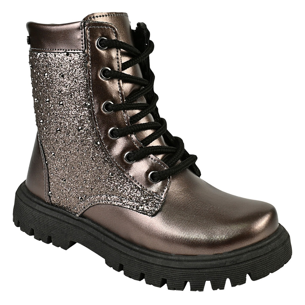 Bota Feminina Tratorada com Brilho Fashion Coturno Infantil 28 ao 36