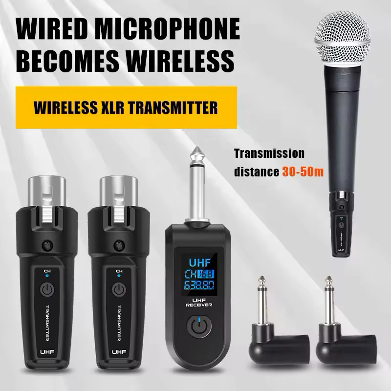 Transmissor e Receptor Sem Fio Para Microfones Com Fio e Instrumentos