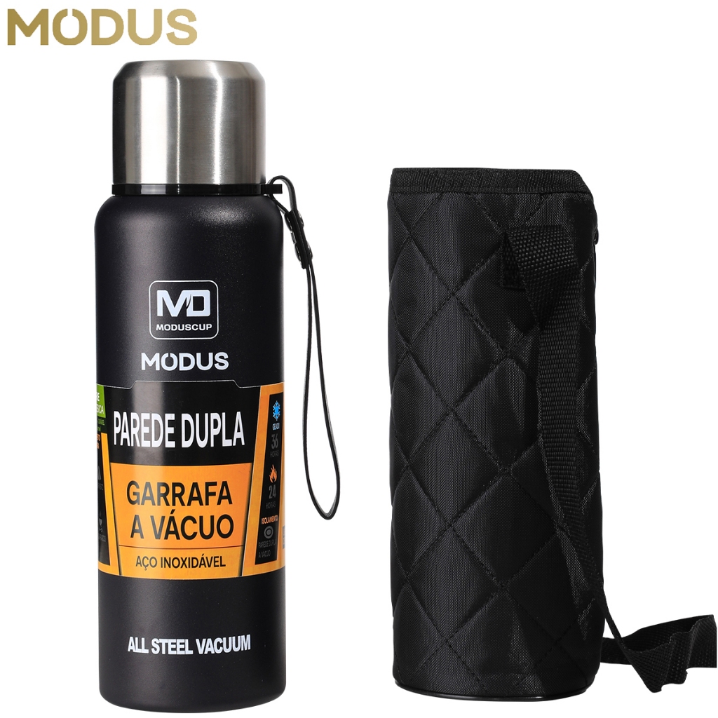 MODUS Garrafa Térmica Aço Inoxidável Portátil Copo Com Bolsa 1000ML/1500ML - Home & Living