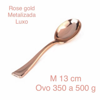 kit 8~40 colher ROSE  GOLD metalizada 13 cm para ovo de páscoa 2025 em Oferta na Shopee