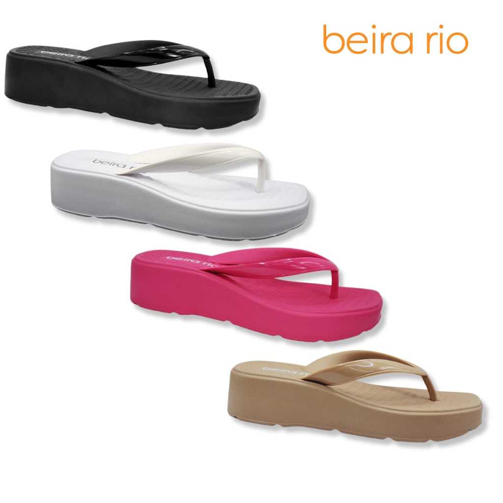 Chinelo Feminino Beira Rio Tamanco Anabela Confortavel Leve de Dedo Original