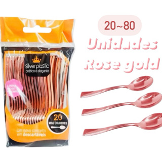 20~80 colher para ovo de páscoa rose gold 10 cm premium silverplastic Páscoa 2025 OFF em Oferta na Shopee