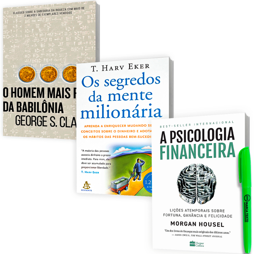 Kit 3 Livros Os Segredos da Mente Milionária + Psicologia Financeira +O Homem Mais Rico da Babilônia