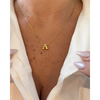 COLAR VENEZIANA INICIAL FOLHEADO A OURO 18k TODAS AS LETRAS