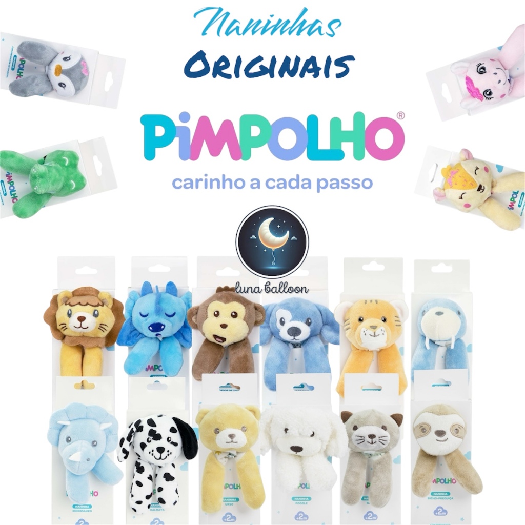 Naninha para Bebê Pimpolho Com Prendedor de Chupeta Naninha para Menina e Naninha para Menino