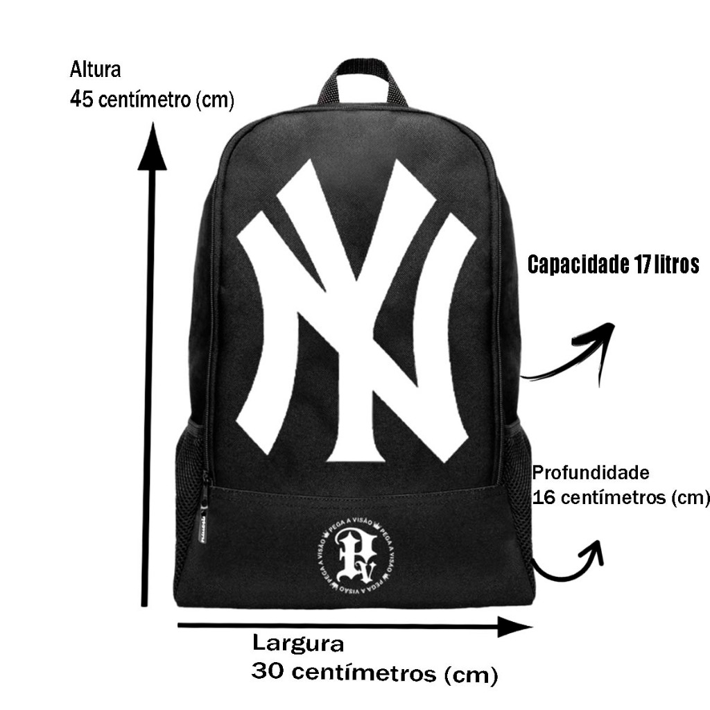 Mochila Masculina Escolar Trabalho Basica Pega a Visão Estampado Nylon Resistente New Y — imagem 2 de 2