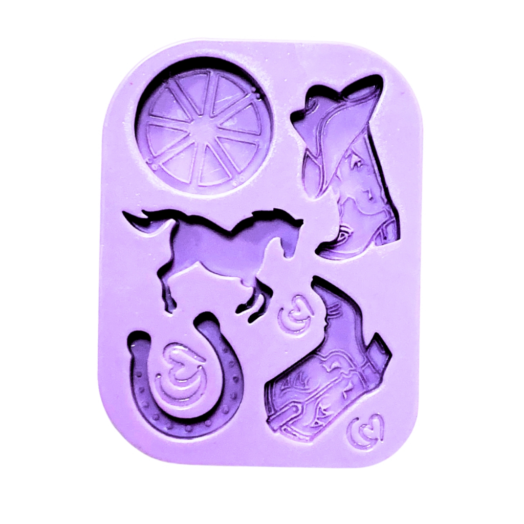 F1808 MOLDE DE SILICONE COWBOY COUNTRY CAVALO FERRADURA BOTA CONFEITARIA BISCUIT em Oferta na Shopee
