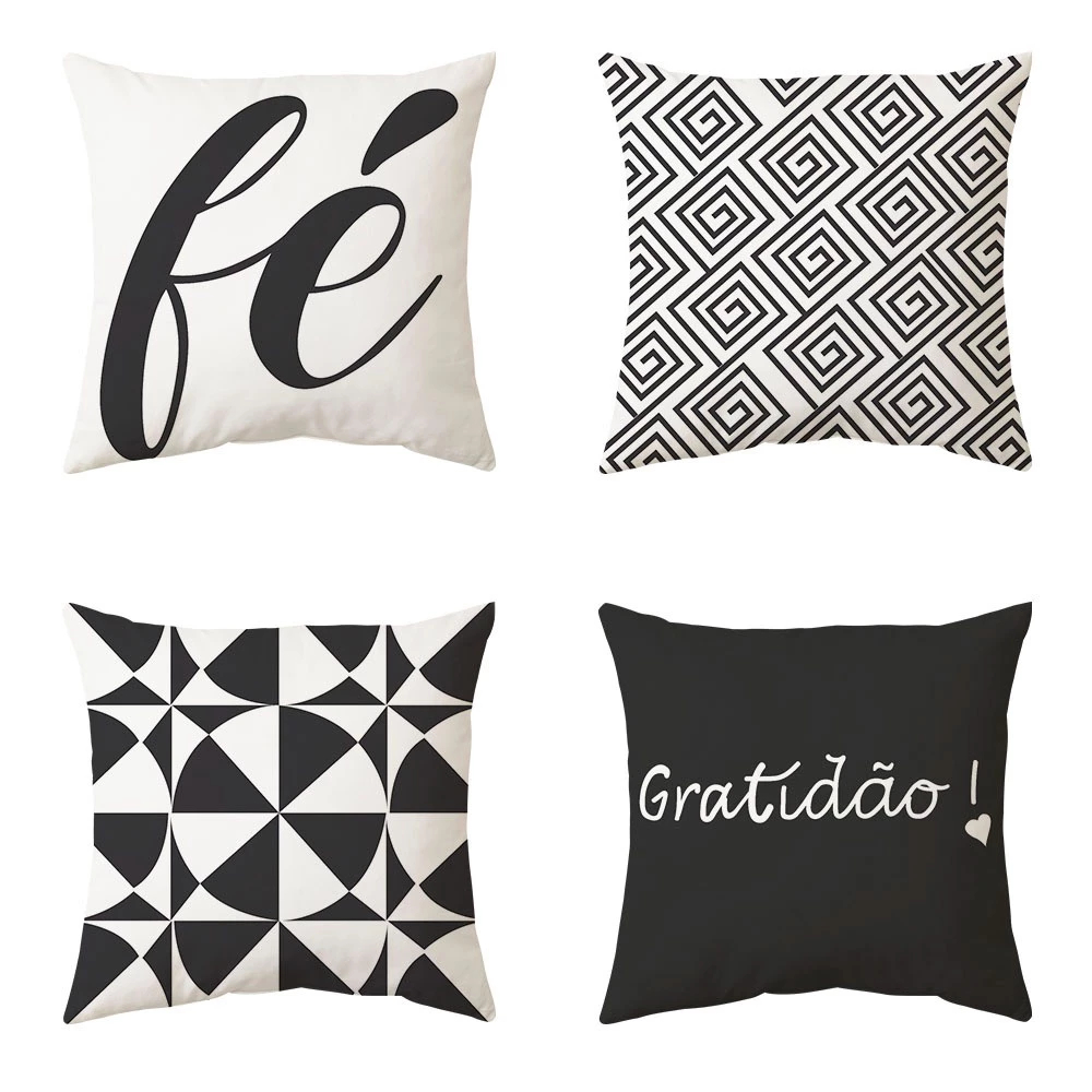 Kit Com 04 Capas De Almofadas Decorativas 45x45 Em Oxford Premium