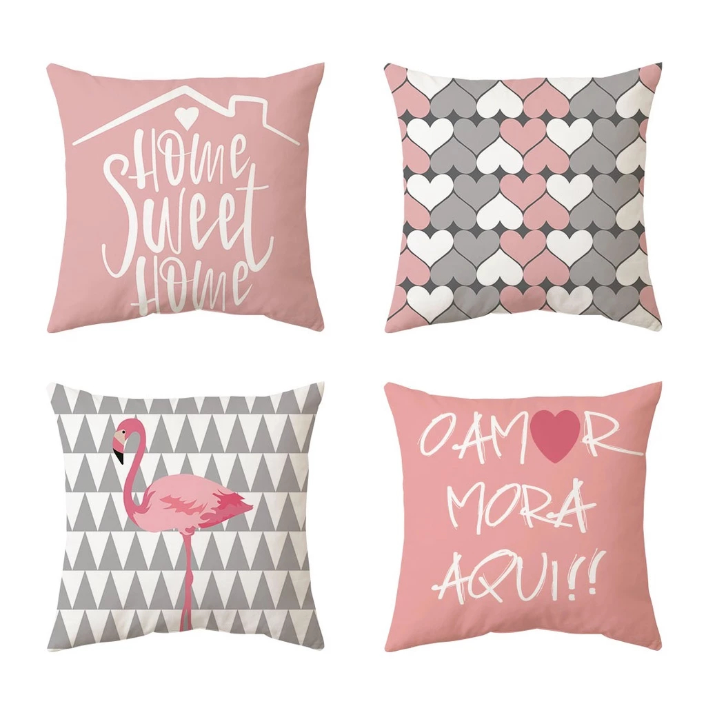 Kit Com 04 Capas De Almofadas Decorativas 45x45 Em Oxford casa conforto