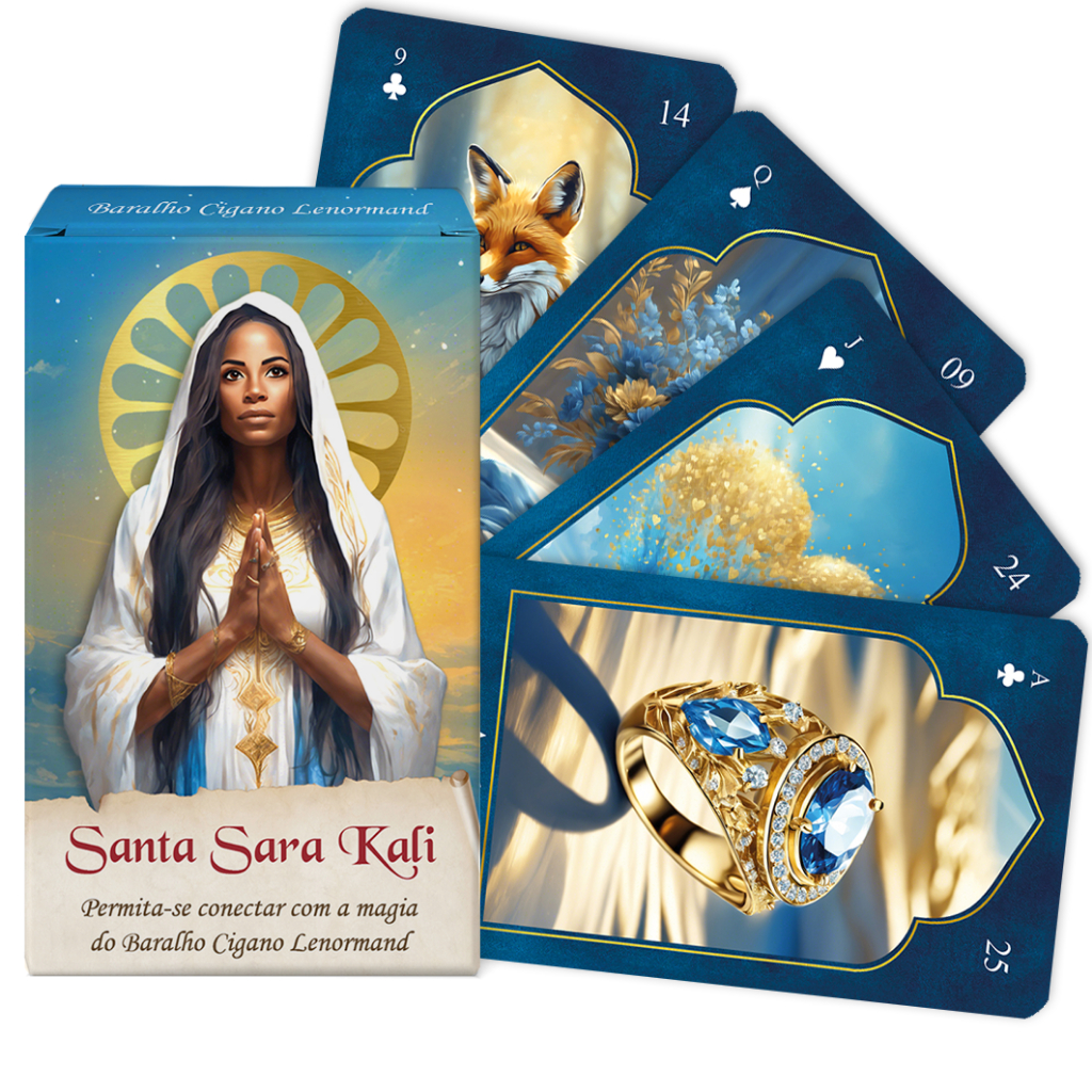 Imagem Baralho Cigano Tarot Lenormand - Santa Sara Kali Idioma Português, 42 cartas plastificado