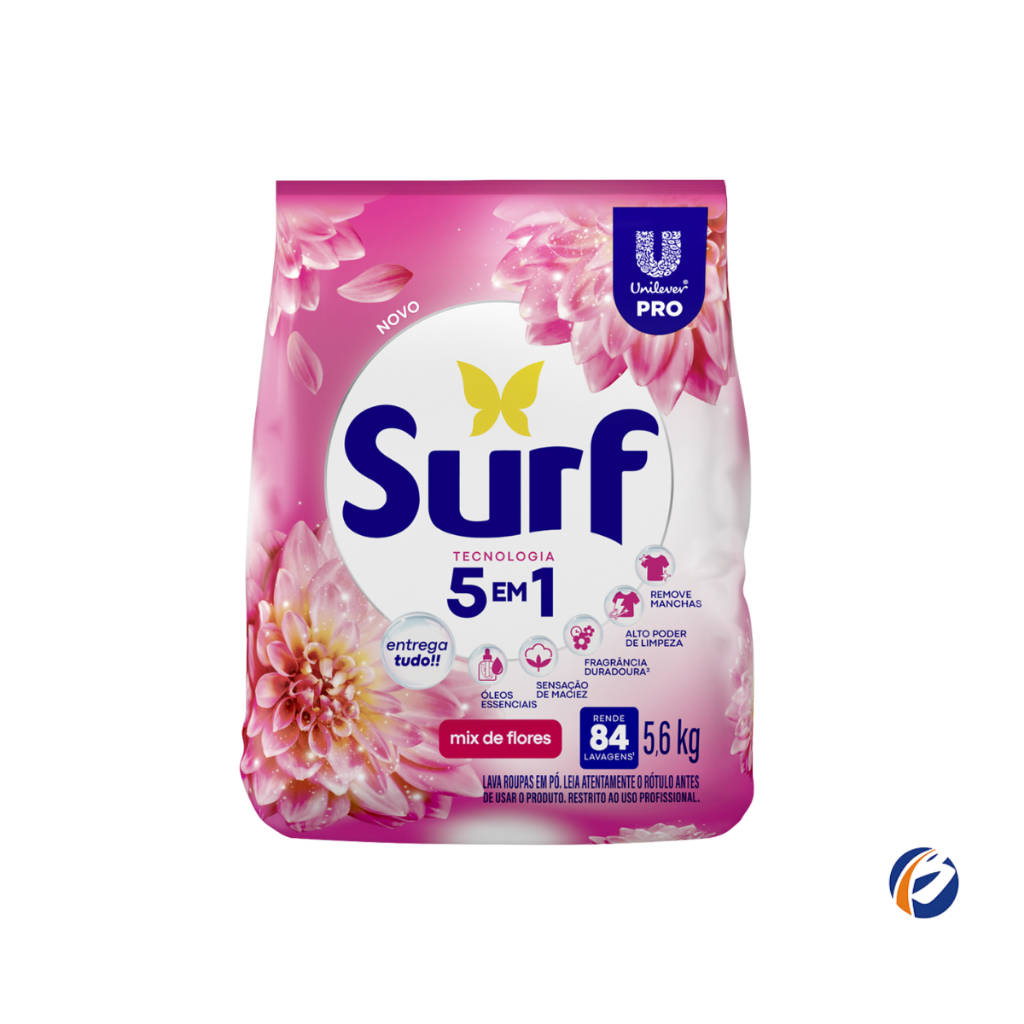 Lava Roupas em Pó Mix de Flores Profissional 5,6kg Surf - Home & Living