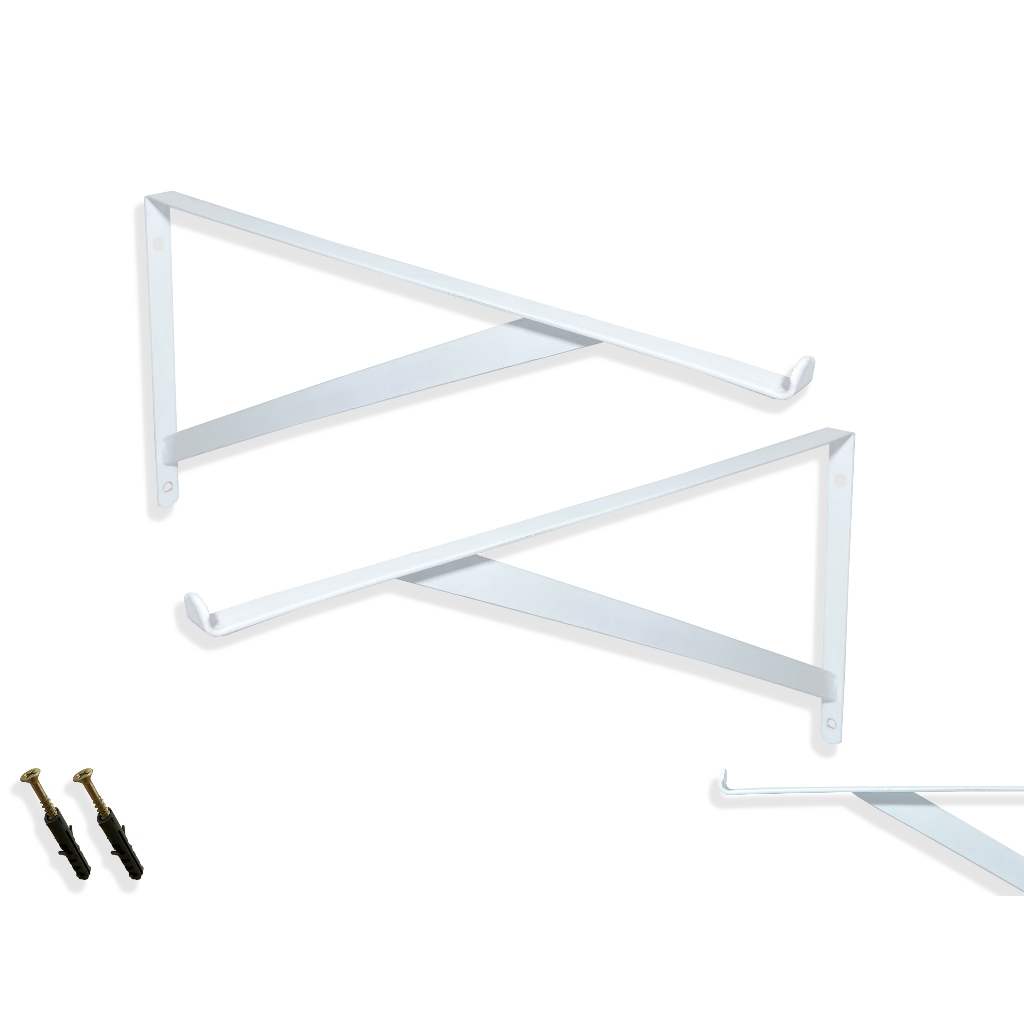 3 x Kit Suporte Cantoneira Mão Francesa para Vidro 15cm - Acompanha Parafusos e Buchas para Instalação - 10kg por peça