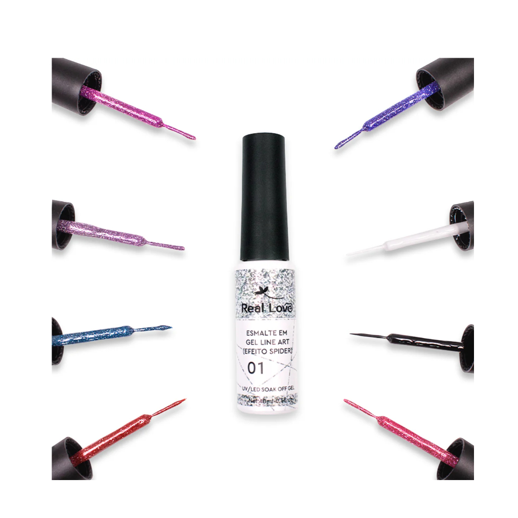 Esmalte em Gel Line Art (Efeito Spider) Unhas 10ml - Real Love em Oferta na Shopee