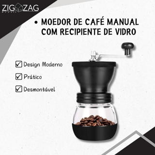 Moedor de Café Manual com Recipiente de Vidro em Oferta na Shopee