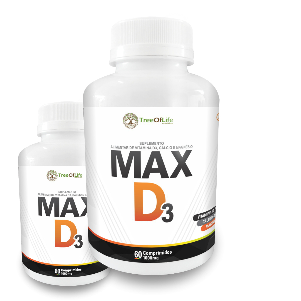2x Super Max D3 Vitamina D 3 com Calcio e Magnesio 120 Comprimidos 1000mg