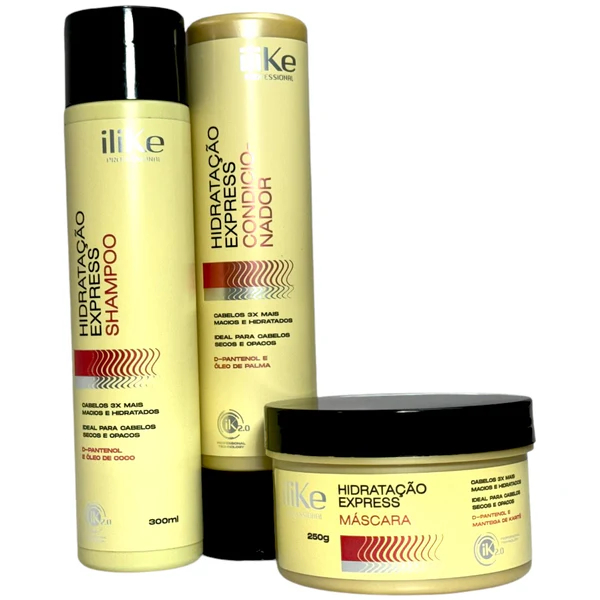 iLike Hidratação Express Kit PROFICIONAL - 03 Produtos