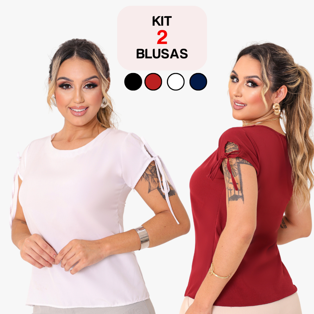 Blusinha Feminina Sedinha Casual Versátil Lisa Combo Cores Básica Blusa Feminina Elegante