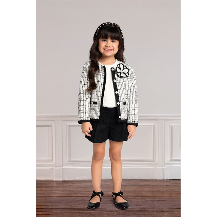 Conjunto feminino infantil Milon casaco inverno tamanho 4/6/8/10