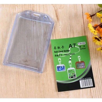 KIT 5/10/15/20 Plástico Porta Cartão Crachá Documento 54*85MM Suporte Transparente dois cartões