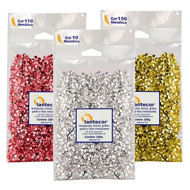 LANTEJOULA FLOR METALIZADA 118 15MM 1000 UNIDADES em Oferta na Shopee