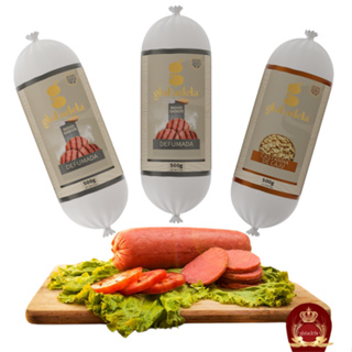 KIT 3 GLUTADELAS 500 GRAMAS 2 SABOR DEFUMADA + 1 SABOR CASTANHA em Oferta na Shopee