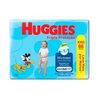 Fralda Infantil Huggies Tripla Proteção XXG Com 66 Unidades em Oferta na Shopee