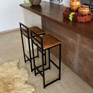 Kit 2 Banqueta Alta/Baixa Quadrada Estilo Industrial Banco Casa Balcão Cozinha Mesa Promoção em Oferta na Shopee
