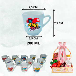 Kit 06 Canecas Dia Das Mães 200ml Para Montar Cesta De Café Da Manhã em Oferta na Shopee