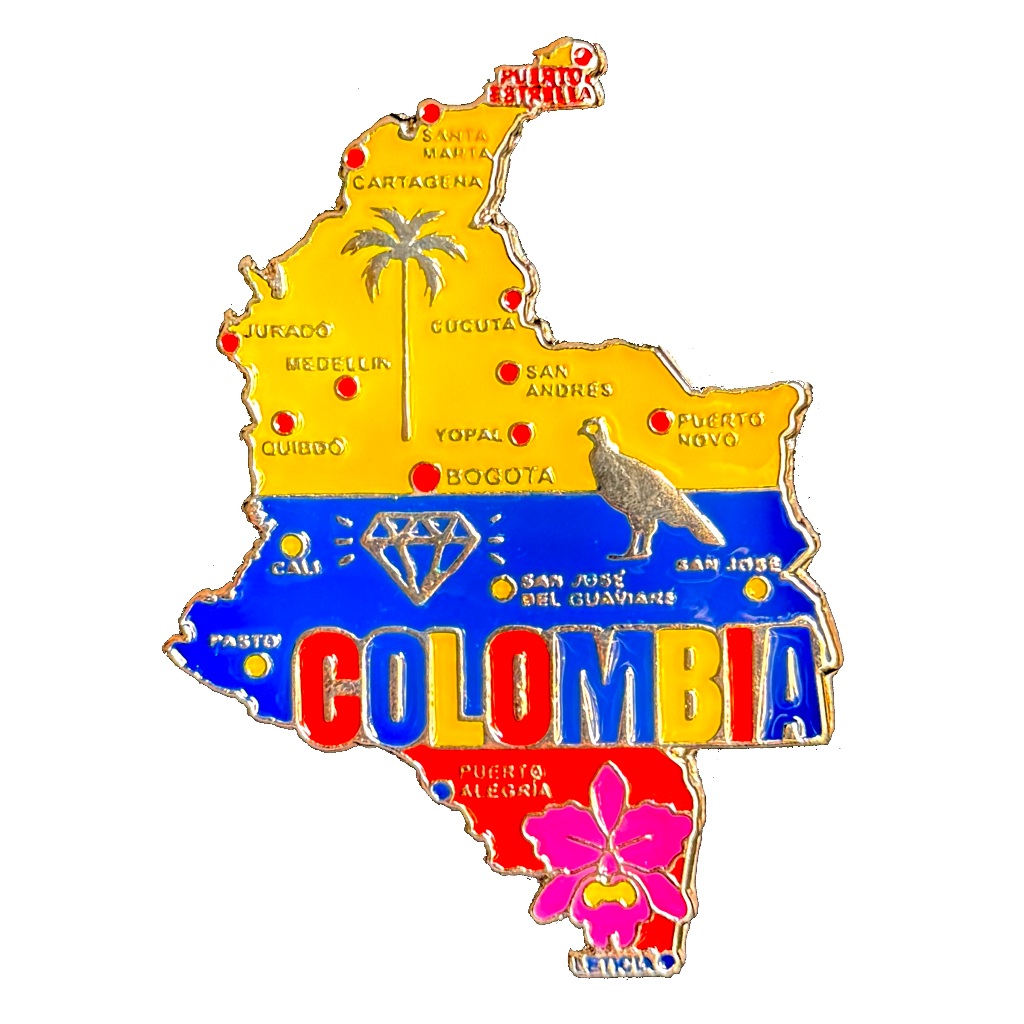 Imã Colômbia Metal Mapa, Bandeira, Cidades e Símbolos - Imã Geladeira Cartagena Bogotá San Andres em Oferta na Shopee