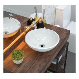 Cuba redonda 30cm Sobrepor Lavabo Banheiro de Acrílico em Oferta na Shopee