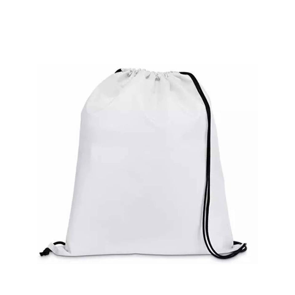 Mochila Saco Sublimação Sacochila branca 100% poliéster Para Personalizar Brindes  (kit10)