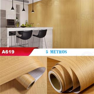 Papel Parede Auto Adesivo Envelopamento Madeira Carvalho Claro c/ 5m x 45cm em Oferta na Shopee