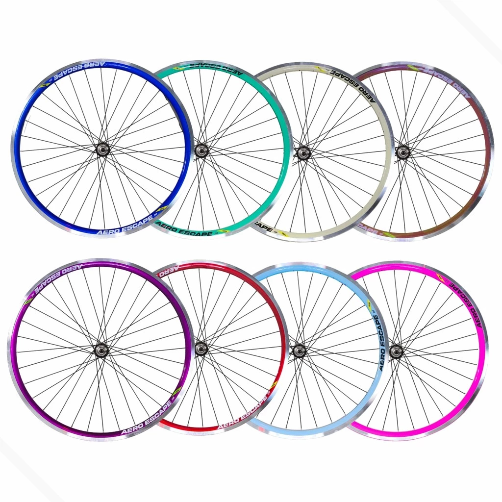 Par de Roda Montada Bike Bicicleta 26 x 1.9 com cubos de rolamento e raio grosso zincado brilhante Aro Aero Vzan /Viper.
