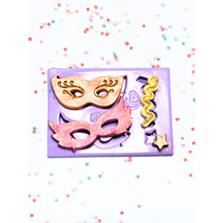 F1838 MOLDE DE SILICONE CARNAVAL MASCARAS CONFEITARIA BISCUIT em Oferta na Shopee