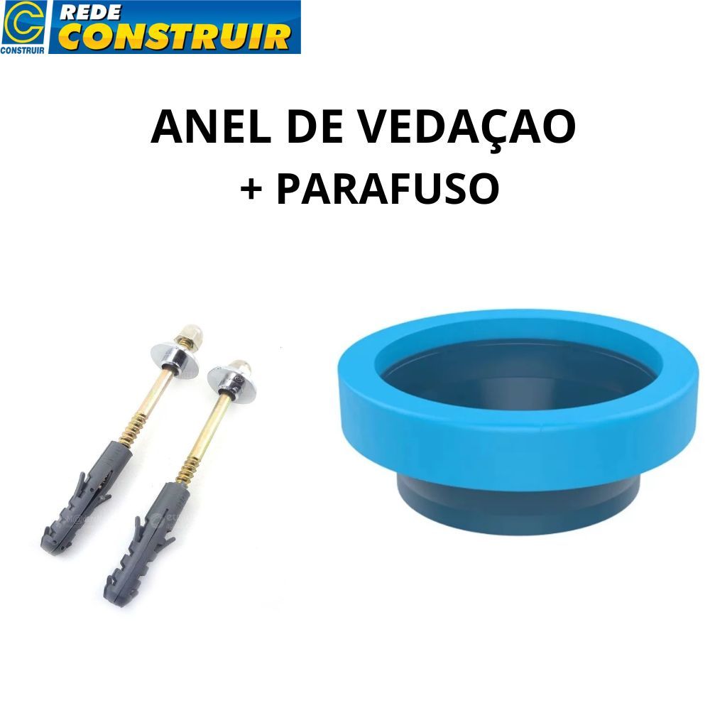 Anel de Vedação Com Guia + 2 Parafuso Castelo Bucha10 Guia para Vaso Sanitário Bolsa de Vedação