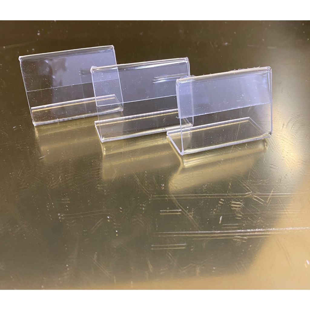 Display Porta Etiqueta De Preço Em Acrílico Cristal 5cm X 7,5Cm (Kit 10 Peças)