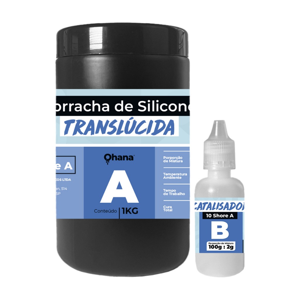 Borracha de Silicone Ohana Translúcida - Shore A 10 em Oferta na Shopee