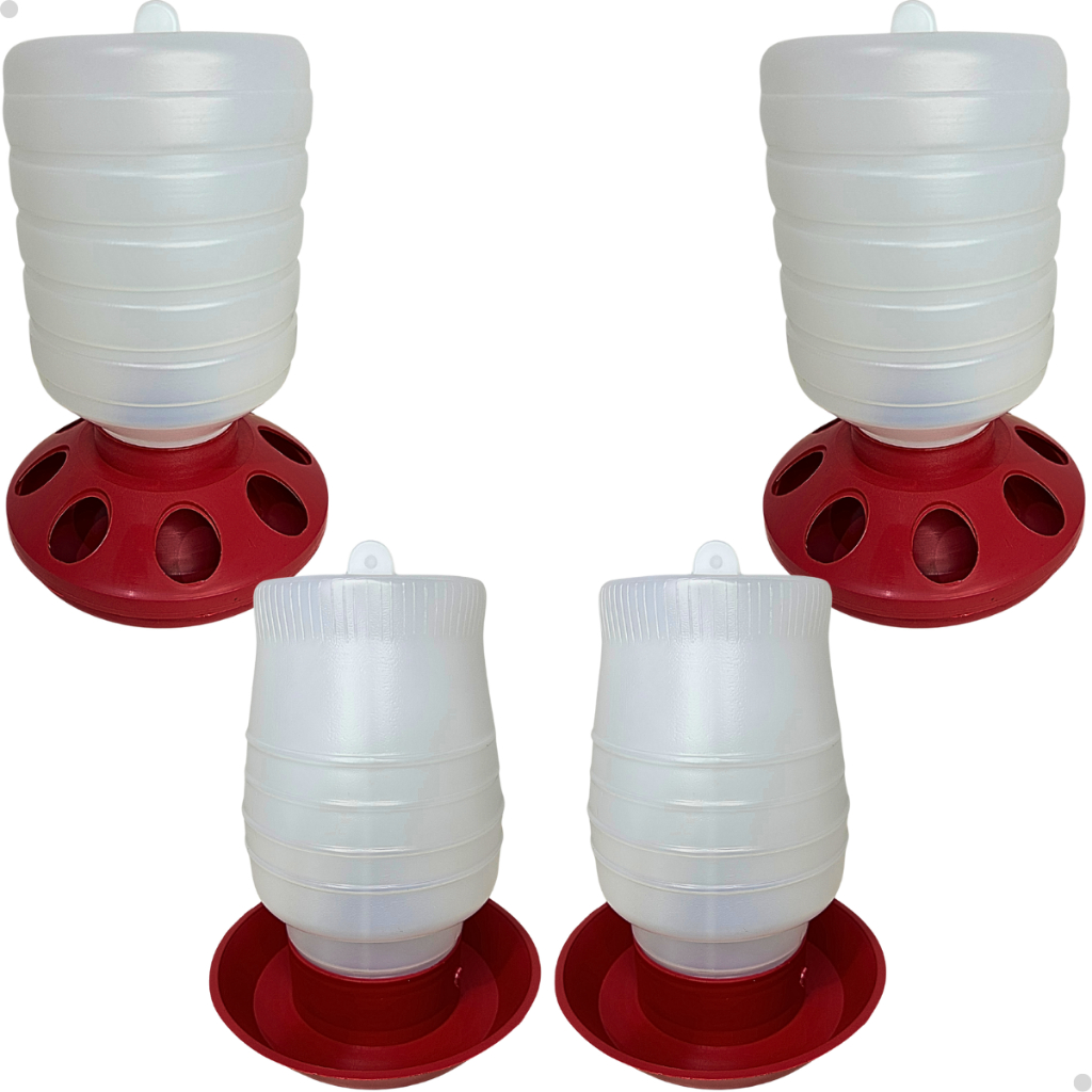 Kit 2 Comedouro Bebedouro Automático Galinhas Aves Codornas 1,5Kg e 2L