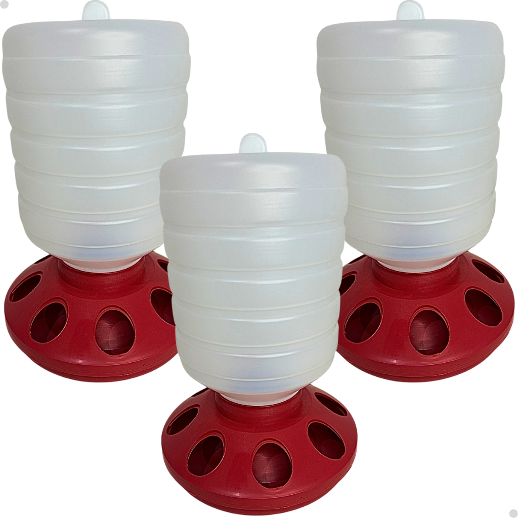 Comedouro Galinhas Aves Pintinho Codorna Automático 1,5Kg 3Uni