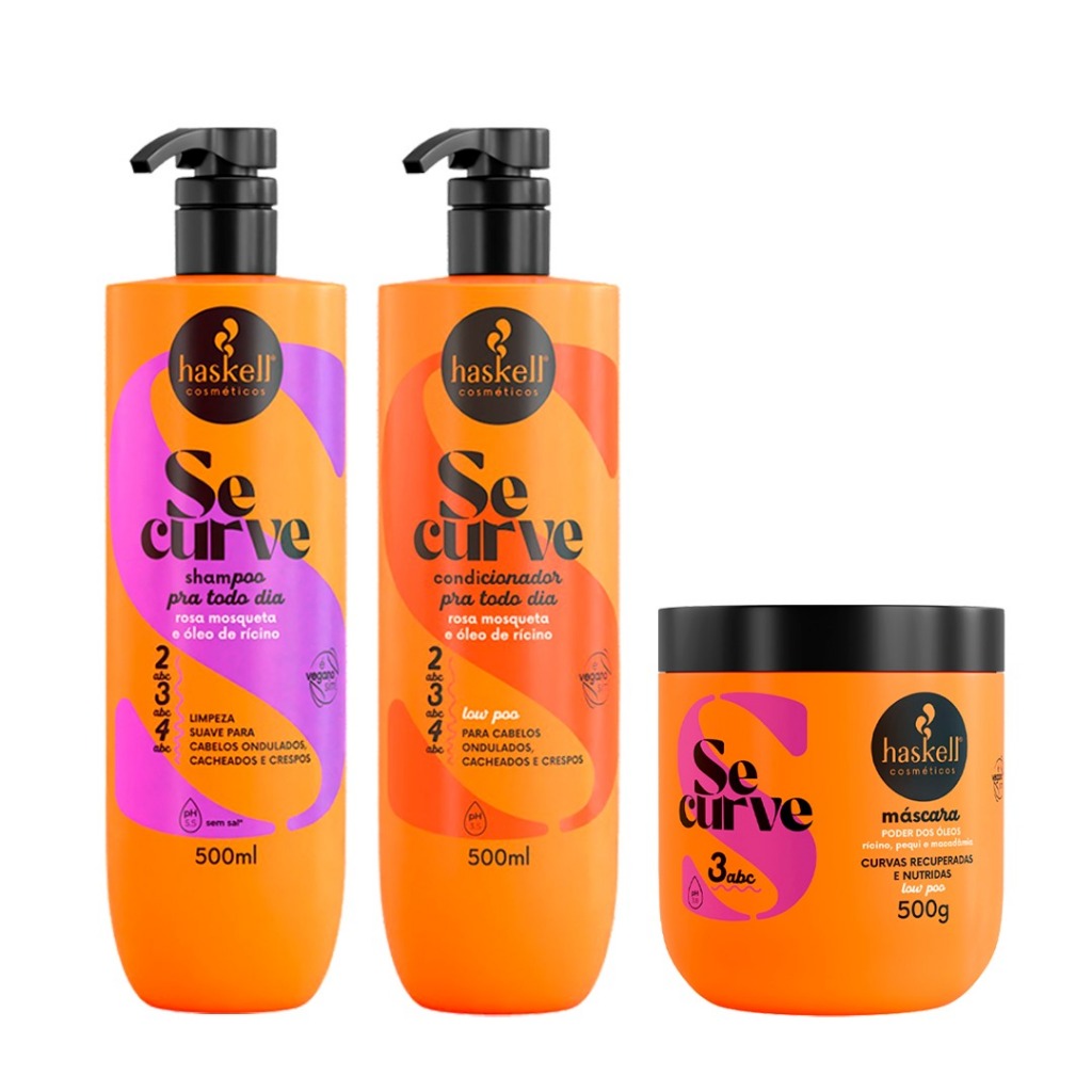 Shampoo + Condicionador + Mascara Poder dos Óleos Se Curve Haskell Kit