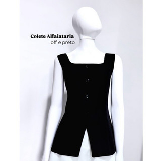 Colete Alfaiataria Decote Quadrado / Blusa Estilo Colete Alfaiataria