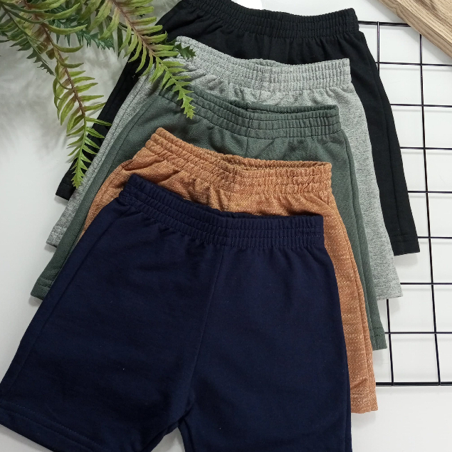 Kit 4 Bermuda short Basica Infantil Menino de Moletinho Liso 1/2/3/4/6/8/10