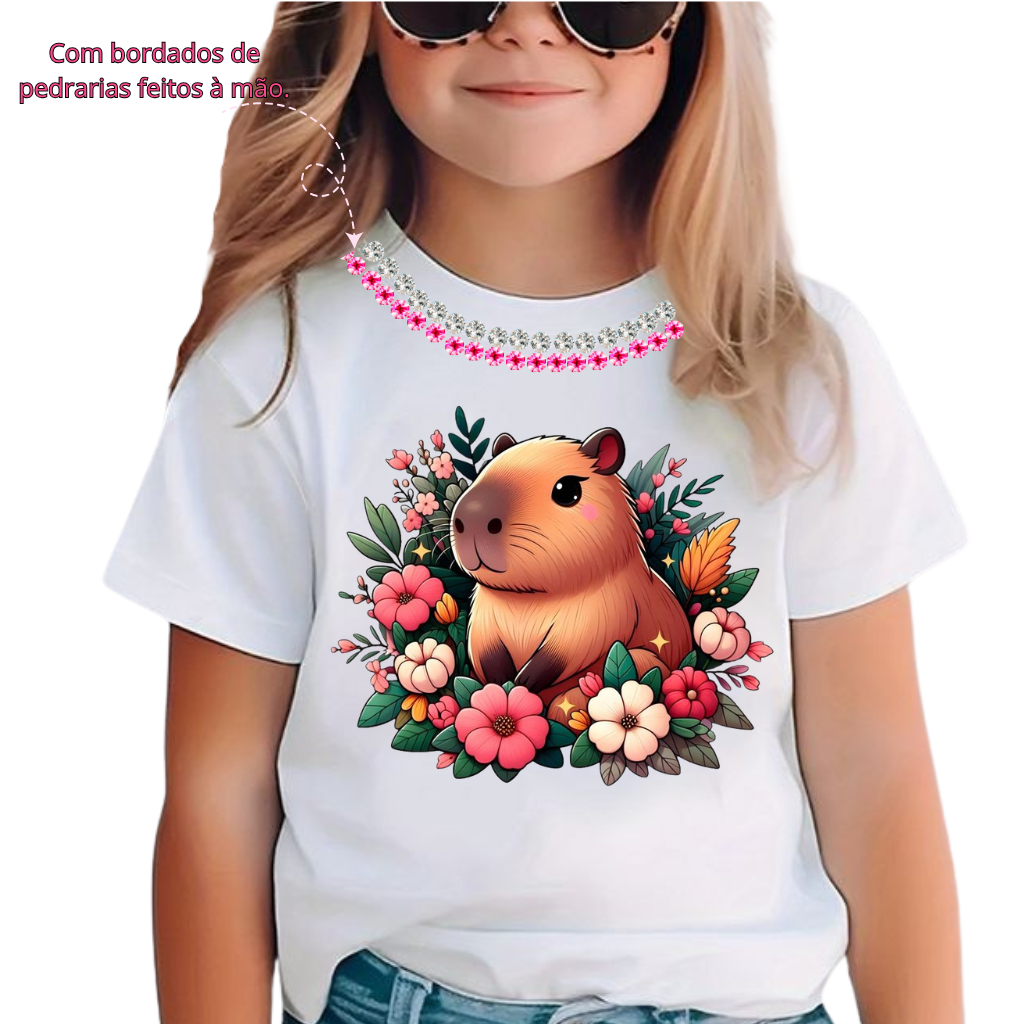 CAMISETA CAMISA BLUSA TSHIRT  INFANTIL DE LUXO CAPIVARA VARIOS MODELOS MODA INFANTIL E JUVENIL