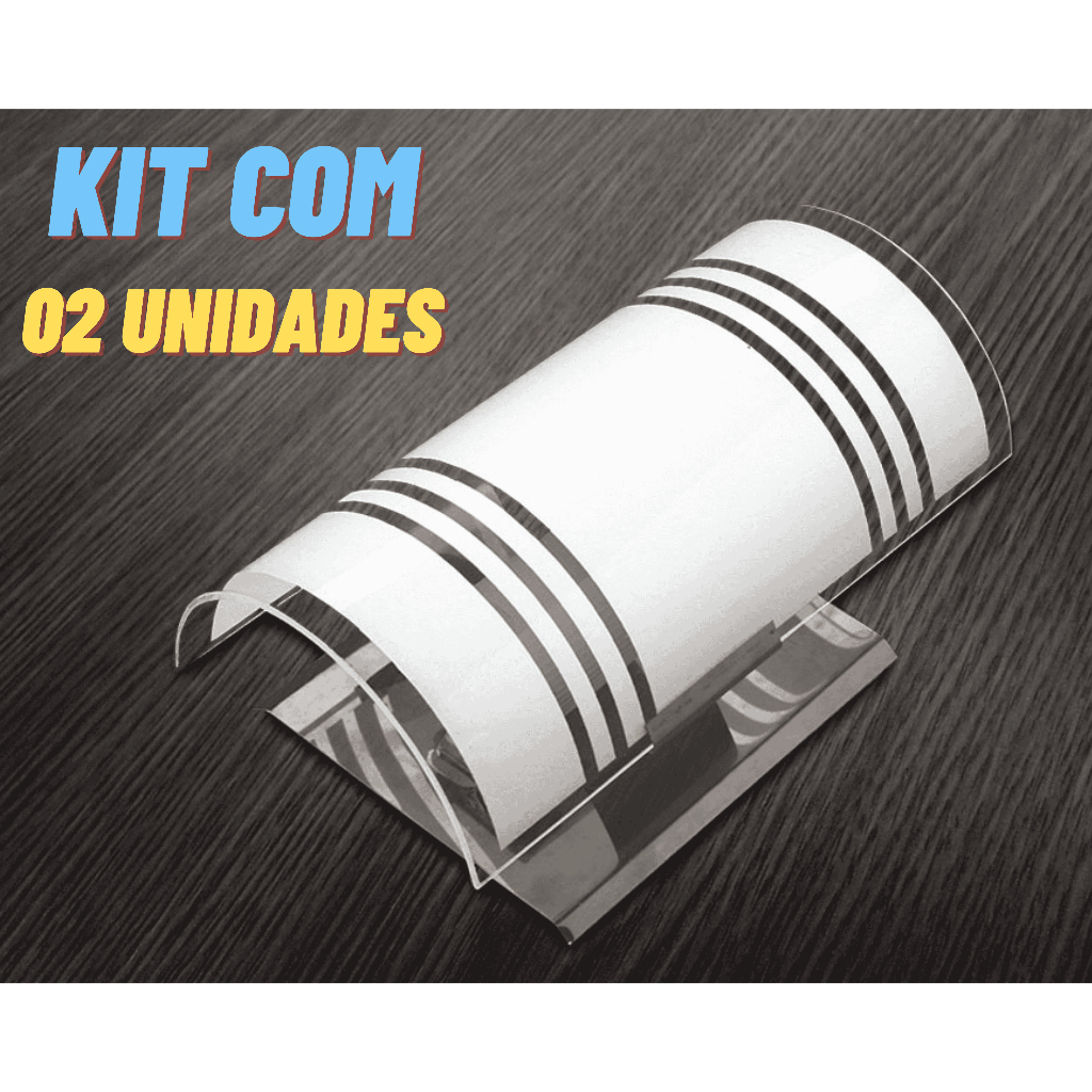 KIT com 02 Arandelas Luminárias decoração para muro e parede - Calha Base Inox Vidro Decorado em Oferta na Shopee