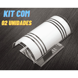 KIT com 02 Arandelas Luminárias decoração para muro e parede - Calha Base Inox Vidro Decorado em Oferta na Shopee